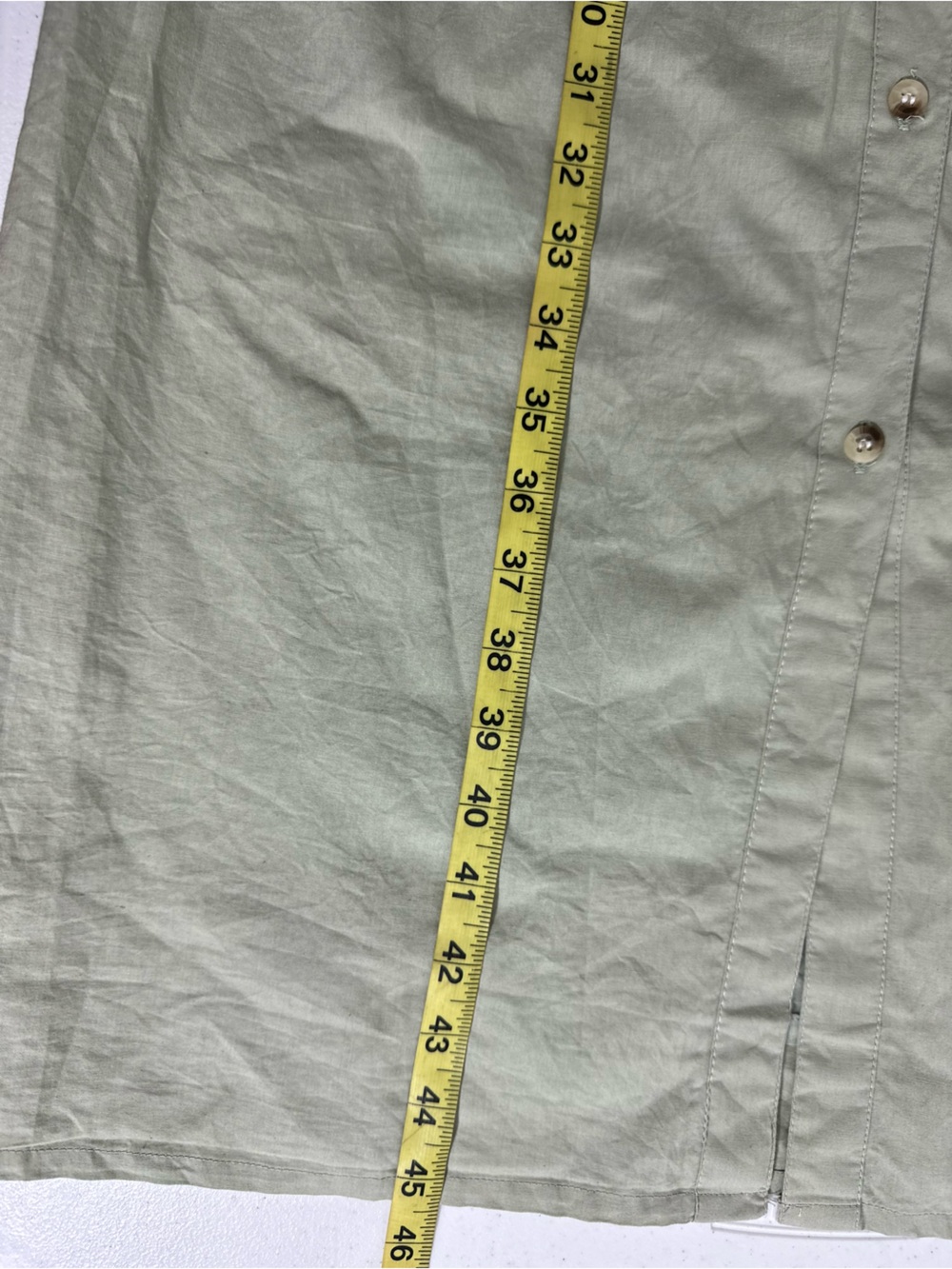 NEW Sim & Sam XL Dress 100% Cotton Midi Sage Green Long Sleeve Button Front - Picture 14 of 16